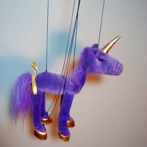 Purple unicorn marionette